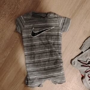Nike Black and Gray Striped Kids Romper